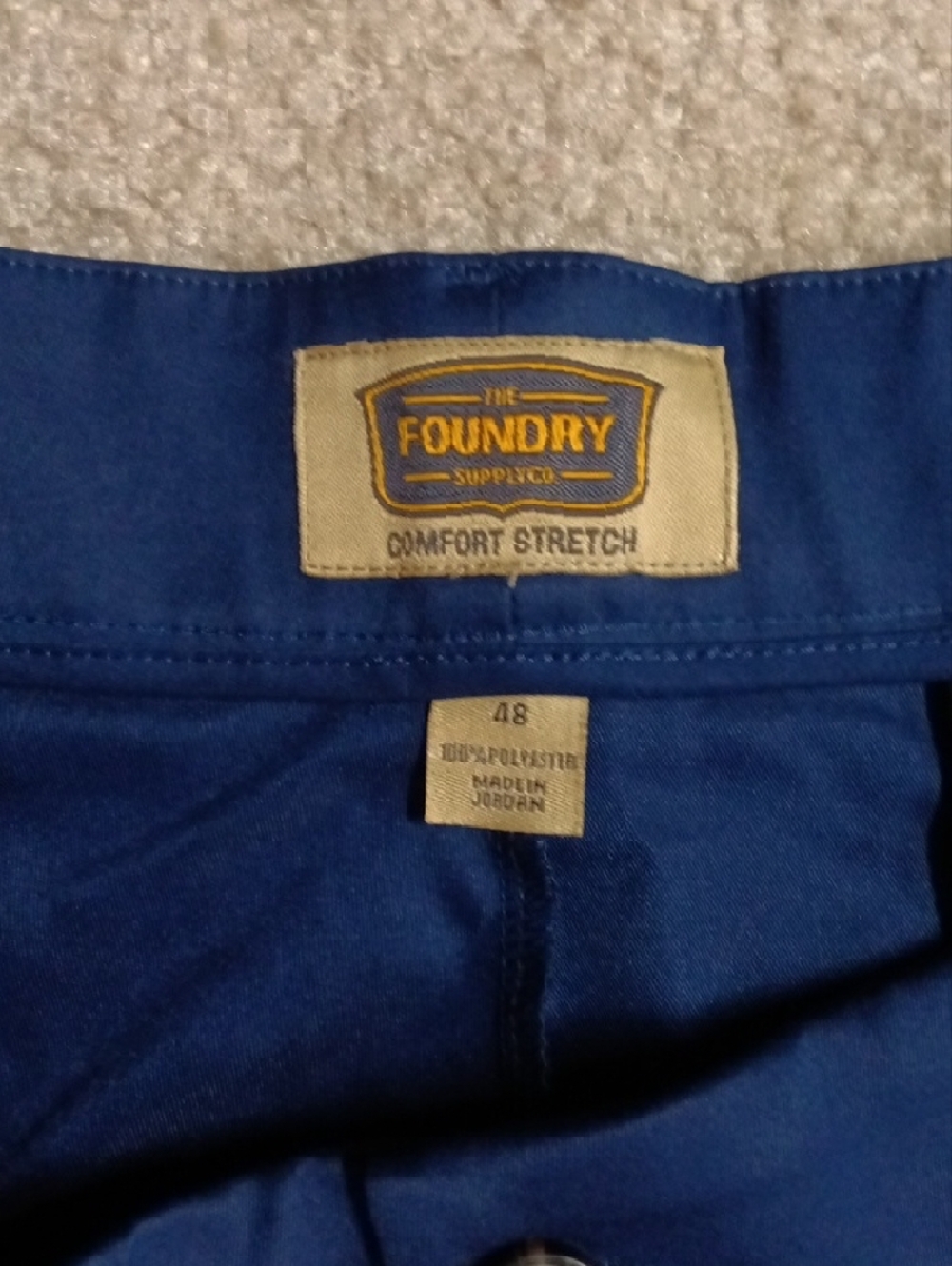 The Foundry Supply Men's Flat Front Comfort Fit Navy Blue Shorts - Picture 2 of 5